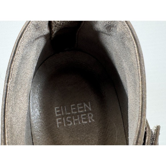 Eileen Fisher Ives Tumbled Nubuck Bootie Women 10 EUC Zip Closure Leather Ankle - Picture 11 of 11